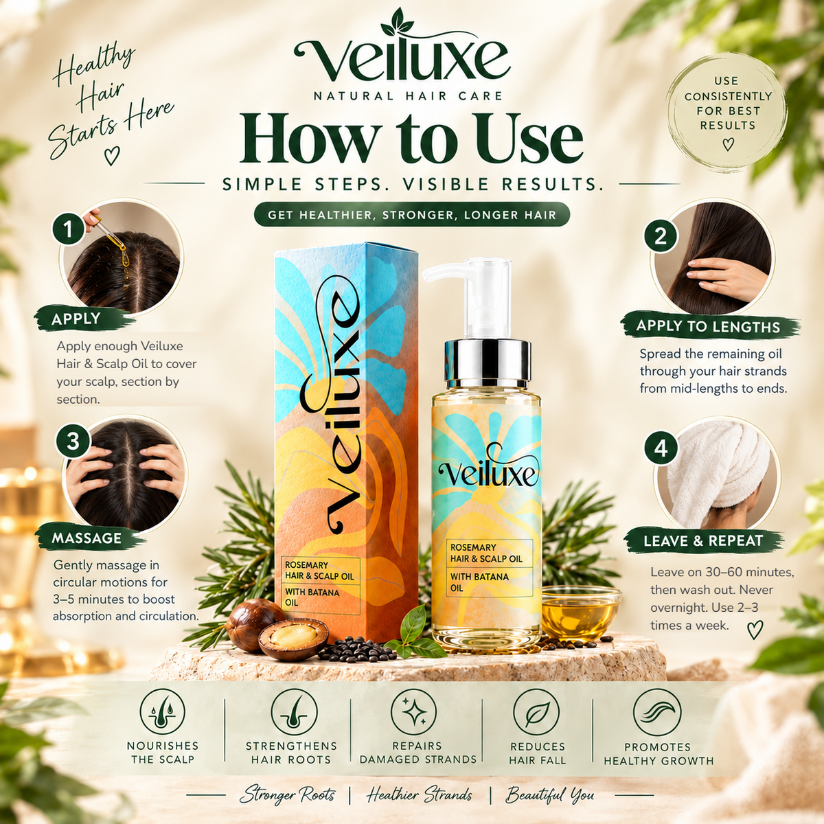 Rosemary Hair & Scalp Oil With Batana Oil