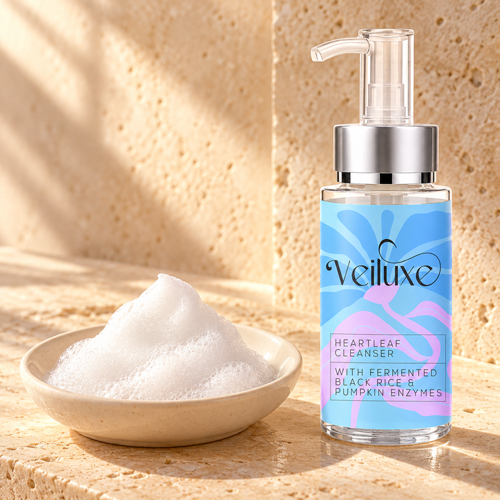 Veiluxe Heartleaf Cleanser, how to use, step 2