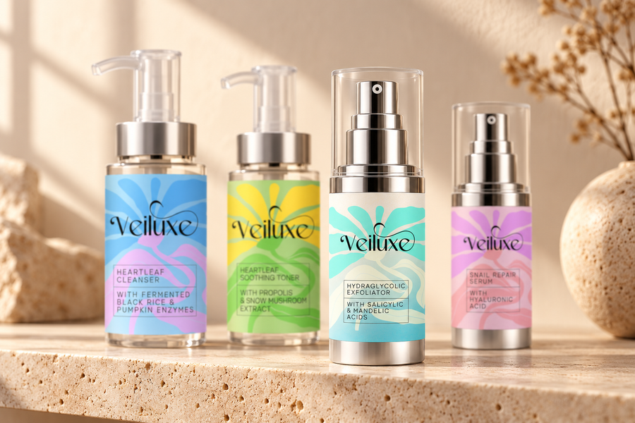 Veiluxe HydraGlycolic Exfoliator, where it sits in the routine