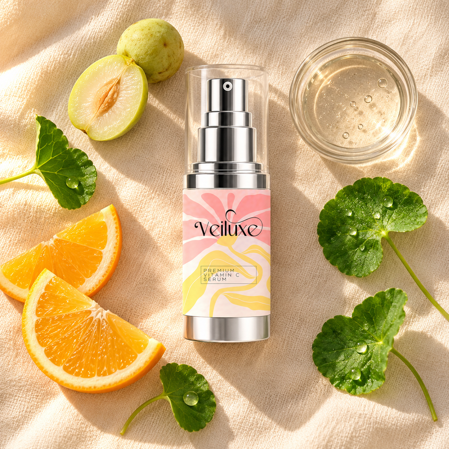 Veiluxe Vitamin C Serum, with its key ingredients
